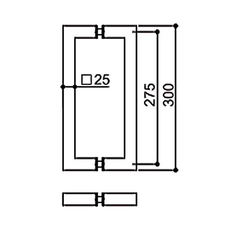 Glass Door Square Pull Handle