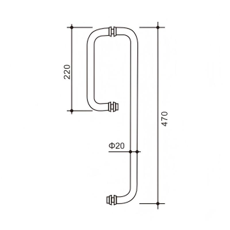 Glass Door Offset Pull Handle