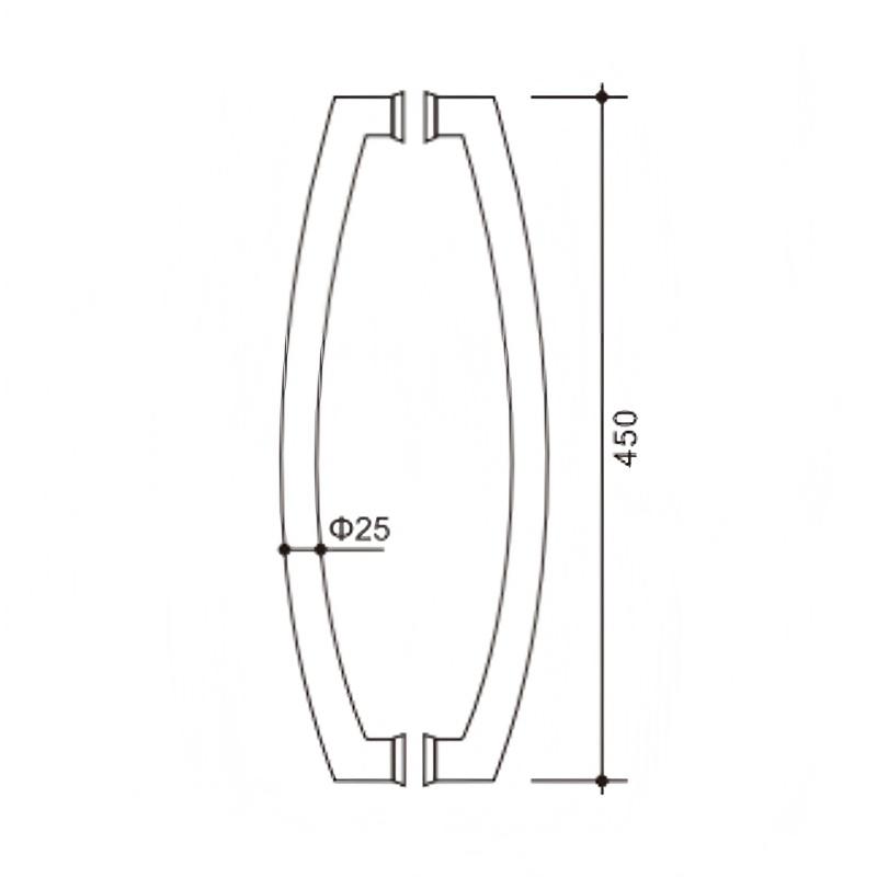 Curved Glass Door Pull Handle