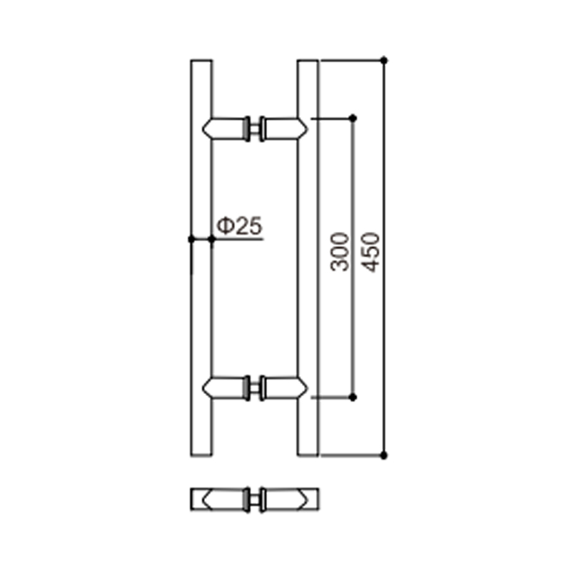 Back To Back Glass Door Pulls