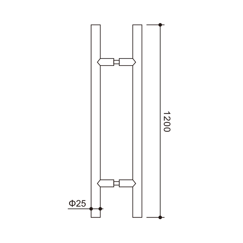 Modern Pull Handles for Glass Door