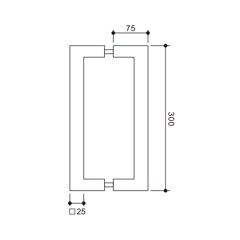 Square Glass Door Handle