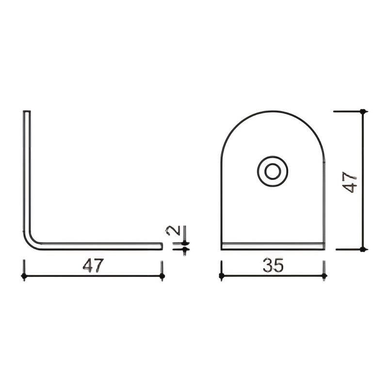 Soporte de ángulo de acero inoxidable de 90 grados