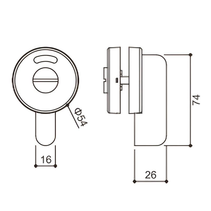 Cerradura de puerta de baño indicador