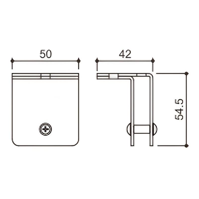 Soporte de soporte de vidrio de forma L